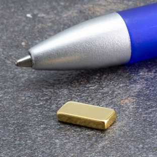 Quadermagnete aus Neodym, vergoldet 10 x 5 mm | 2 mm