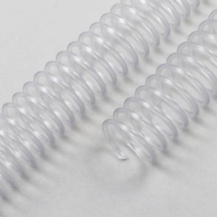 Spiralbinderücken, Plastikspiralen, DIN A4, 4:1 Teilung 12 mm | transparent