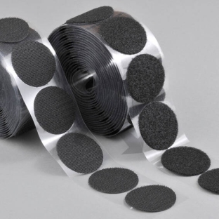 Klettpunkte Set aus Haken und Flausch 45 mm | schwarz