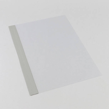 Einbanddeckel Folie A4, NOBLESS, Kartonleiste mit Aufschlag-Rille grau/transparent