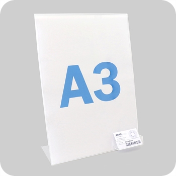 L-Aufsteller A3, Hochformat, Visitenkartenfach, Acryl, transparent 