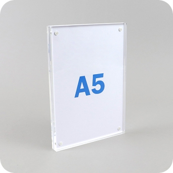 T-Aufsteller A5 magnetisch, Hochformat, Acryl, transparent 