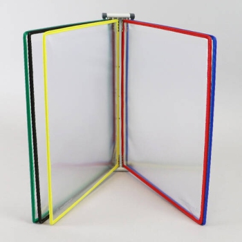 Sichttafelsystem A4 mit Wandhalter, magnetisch, 10 Tafeln, farbsortiert 