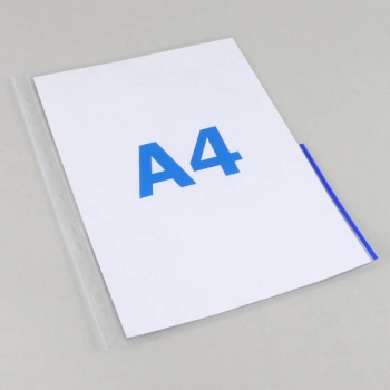 Prospekthüllen A4, halbseitige Signalkante, PP-Folie, blau blau