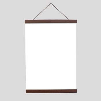 Posterleisten aus Holz, mit Aufhängeschnur und Magnetbefestigung, 300 mm | Dunkelbraun