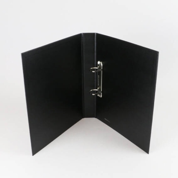 Ringbuchordner A4 mit Außentaschen, 2-Ring Combi-Mechanik | 30 mm | schwarz