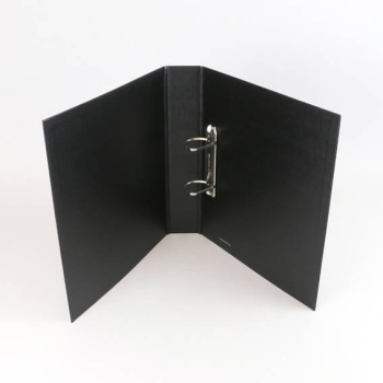 Ringbuchordner A4 mit Außentaschen, 2-Ring Combi-Mechanik | 40 mm | schwarz