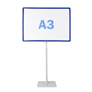 Plakatrahmen mit Standfuß und Halterung (Set) A3 | blau | Standfläche: grau