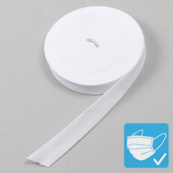 Schrägband, Polyester, 20 mm (Rolle mit 25 m) weiß