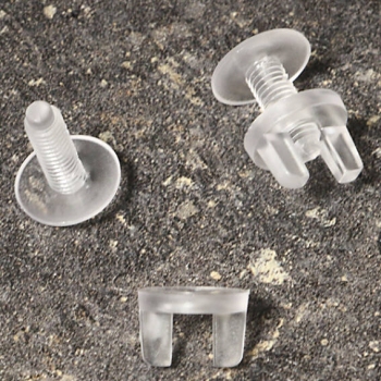 Displayschrauben aus Kunststoff, transparent 4,8 mm Durchmesser, 12 mm lang