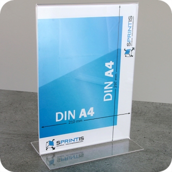 T-Aufsteller, für Inhalt DIN A4, Hochformat, transparent 