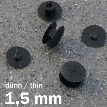Druckösen Kunststoff, dünne Ausführung, schwarz | 1.5 mm