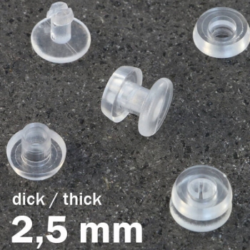 Druckösen Kunststoff, dicke Ausführung transparent | 2.5 mm