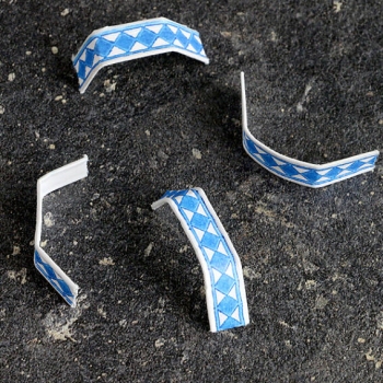 Clipbandverschluss 40 mm, weiß-blau 