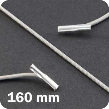 Gummizugschnüre 160 mm mit 2 Splinten, grau 