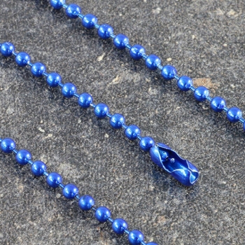 Kugelketten 102 mm, 2,4 mm Kugeldurchmesser, blau 