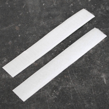 Klettstreifen selbstklebend, Haken und Flausch paarweise 20 x 150 mm | weiß