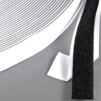 Flauschband selbstklebend auf Rolle mit 25 m 16 mm | schwarz