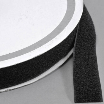 Klettband zum Nähen, Flausch Rolle mit 25 m, 25 mm | schwarz