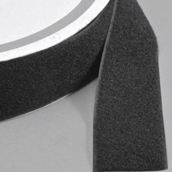 Klettband zum Nähen, Flausch Rolle mit 25 m, 50 mm | schwarz
