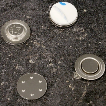 Magnete für Namensschilder, 17 mm, Magnetplatte mit 2 Magneten 