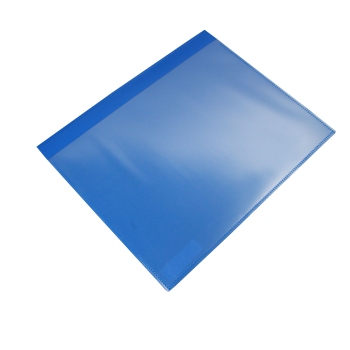 Magnettaschen mit Klappe für DIN A4, mit 1 Magnetstreifen, Breitseite offen, PP, blau 