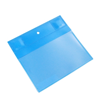Magnettaschen mit Klappe für DIN A6, mit 2 Neodym-Magneten, Breitseite offen, PP, blau 