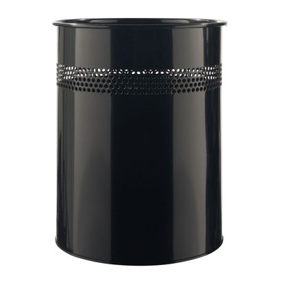 Papierkorb Metall schwarz 