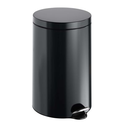 Treteimer 12 L schwarz | Stahl | matt