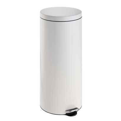 Treteimer 30 L weiß | Stahl | matt