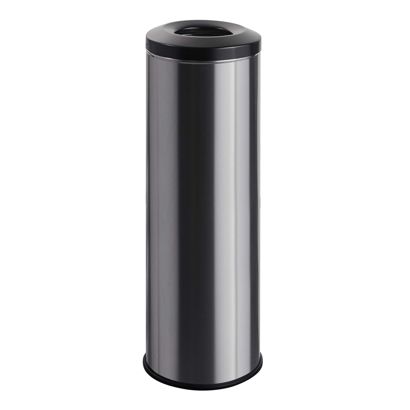 Mülleimer selbstlöschend 30 L Edelstahl  | silber  | matt 
