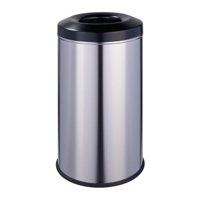Mülleimer selbstlöschend 20 L Edelstahl  | silber  | matt 