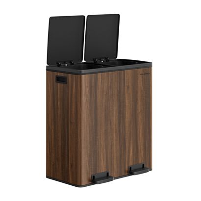 Tretmülleimer 2x 30 Liter, Softclose holzoptik