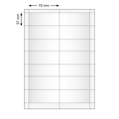 Druckbogen, blanko Office 40, 75 x 37 mm 