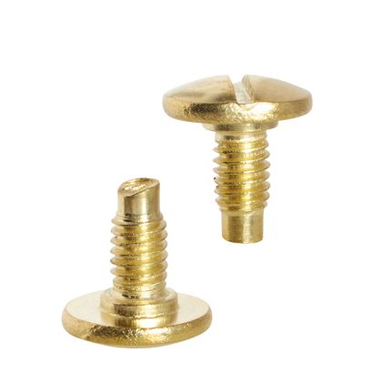 Schlitzschrauben für Buchschrauben, 7,5 mm, mit 1 mm Verlängerung, vermessingt 