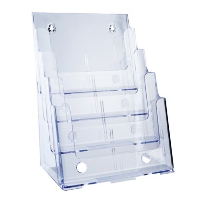Prospekthalter Wand/ Stand, Polystyrol, transparent PTXC 4 x A4 