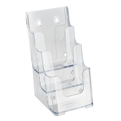 Prospekthalter Wand/ Stand, 3 Fächer, Polystyrol, transparent PTXC 