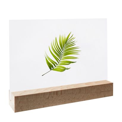 Kartenhalter aus Holz gerader Einsteckschlitz | Buche | 150 mm | natur
