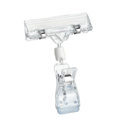 Sign-Clip mit großer Klammer und Schildhalter, transparent