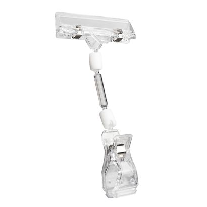 Sign-Clip mit großer Klammer und Schildhalter, 5 cm Verlängerung, transparent 5 cm Verlängerung