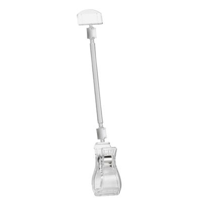Sign-Clip mit großer Klammer und kleinem Preishalter, 10 cm Verlängerung, transparent 10 cm Verlängerung