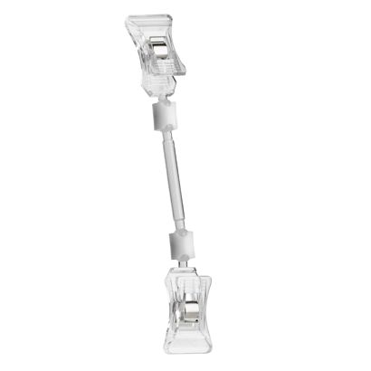 Sign-Clip mit zwei kleinen Klammern, 6 cm Verlängerung, transparent 6 cm Verlängerung