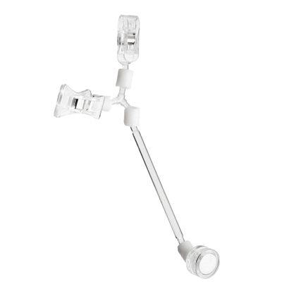 Sign-Clip mit Miniklammer, kleiner Klammer und Neodym-Magnetfuß, 10 cm Verlängerung, transparent 