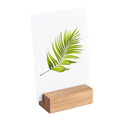Kartenhalter aus Holz 60 mm | Eiche  | gerader Einsteckschlitz  | geölt 