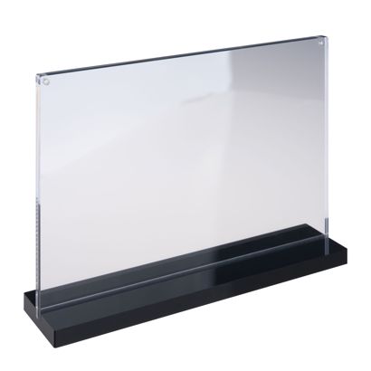 magnetischer T-Aufsteller mit schwarzem Sockel A4 210 x 297 mm  | Querformat 