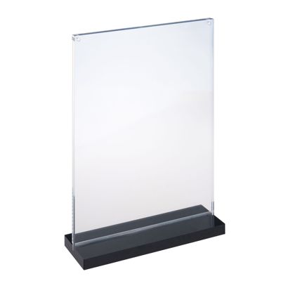 magnetischer T-Aufsteller mit schwarzem Sockel Hochformat | A5 - 148 x 210 mm