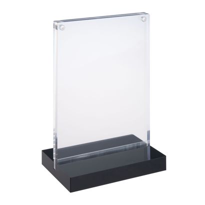 magnetischer T-Aufsteller mit schwarzem Sockel Hochformat | A6 - 105 x 148 mm