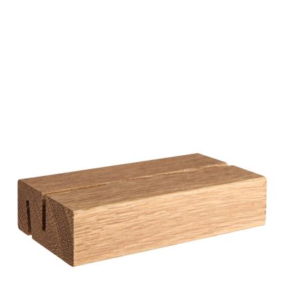 Kartenhalter aus Holz, Sockel für variables Stecksystem MODUL gerader und schräger Einsteckschlitz | 105 mm | Eichenholz
