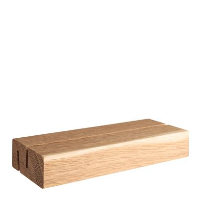 Kartenhalter aus Holz, Sockel für variables Stecksystem MODUL gerader und schräger Einsteckschlitz | 148 mm | Eichenholz