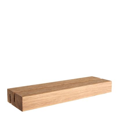 Kartenhalter aus Holz, Sockel für variables Stecksystem MODUL 210 mm | Eichenholz | gerader und schräger Einsteckschlitz